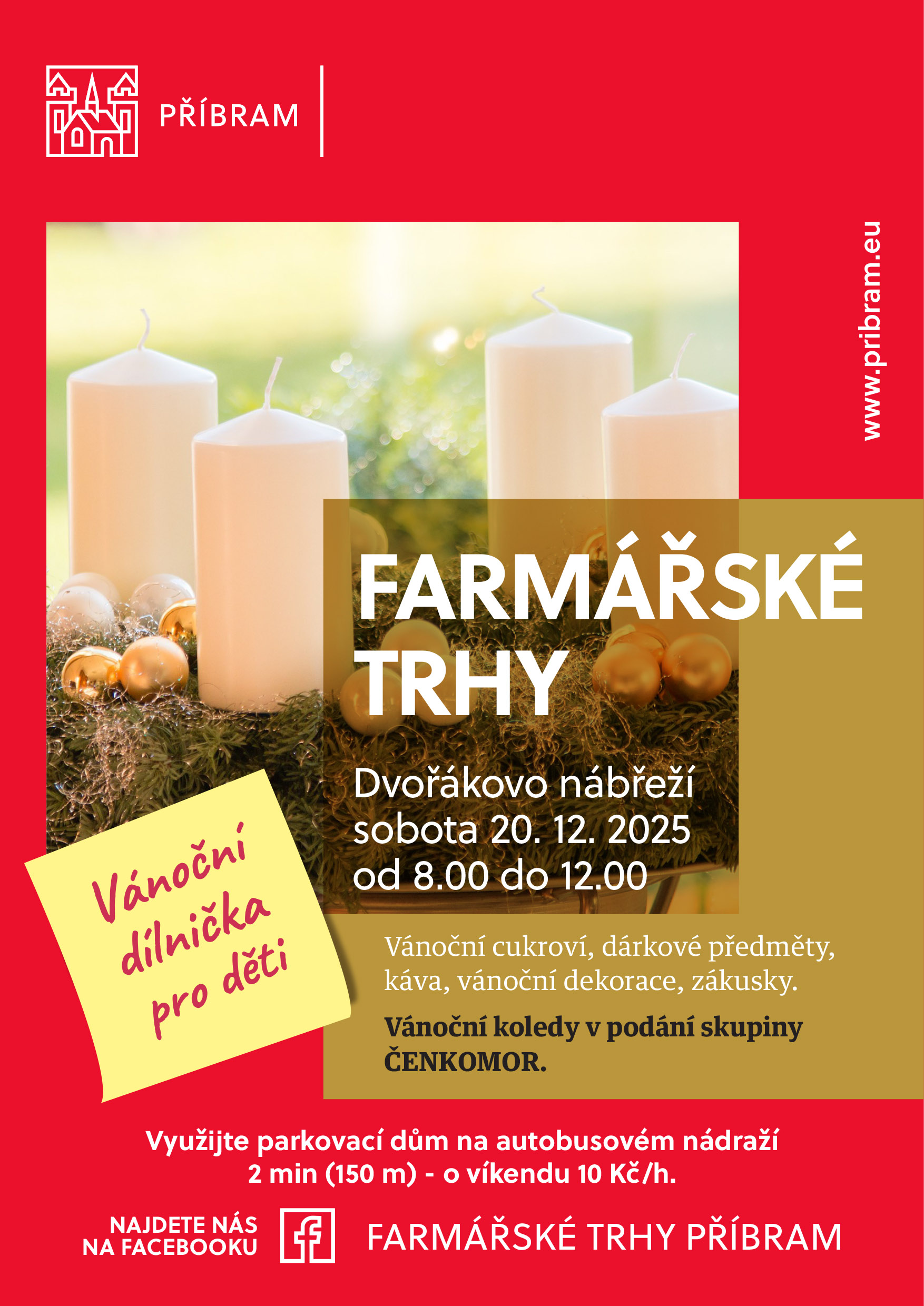Plakát na farmářské trhy 20. 12. 2025