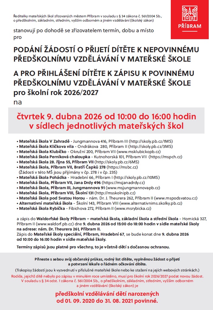 zápisy do MŠ